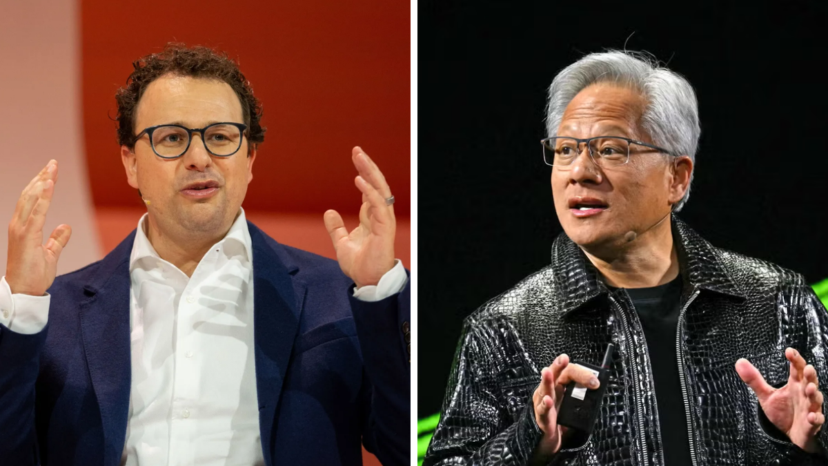 Dario Amodei (CEO de Anthropic) y Jensen Huang (CEO de Nvidia).