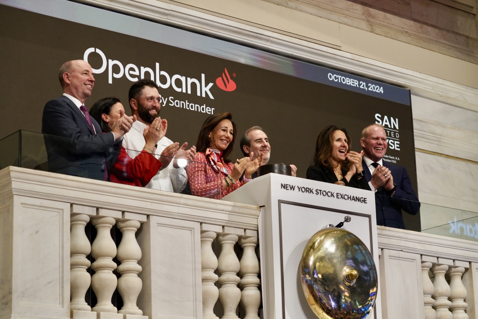 Ana Botín, presidenta de Banco Santander, en la NYSE el 21 de octubre de 2024