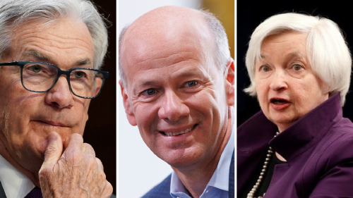 Jerome Powell (FED), Greg Becker (SVB) y Janet Yellen (Tesoro) Jerome Powell (FED), Greg Becker (SVB) y Janet Yellen (Tesoro)