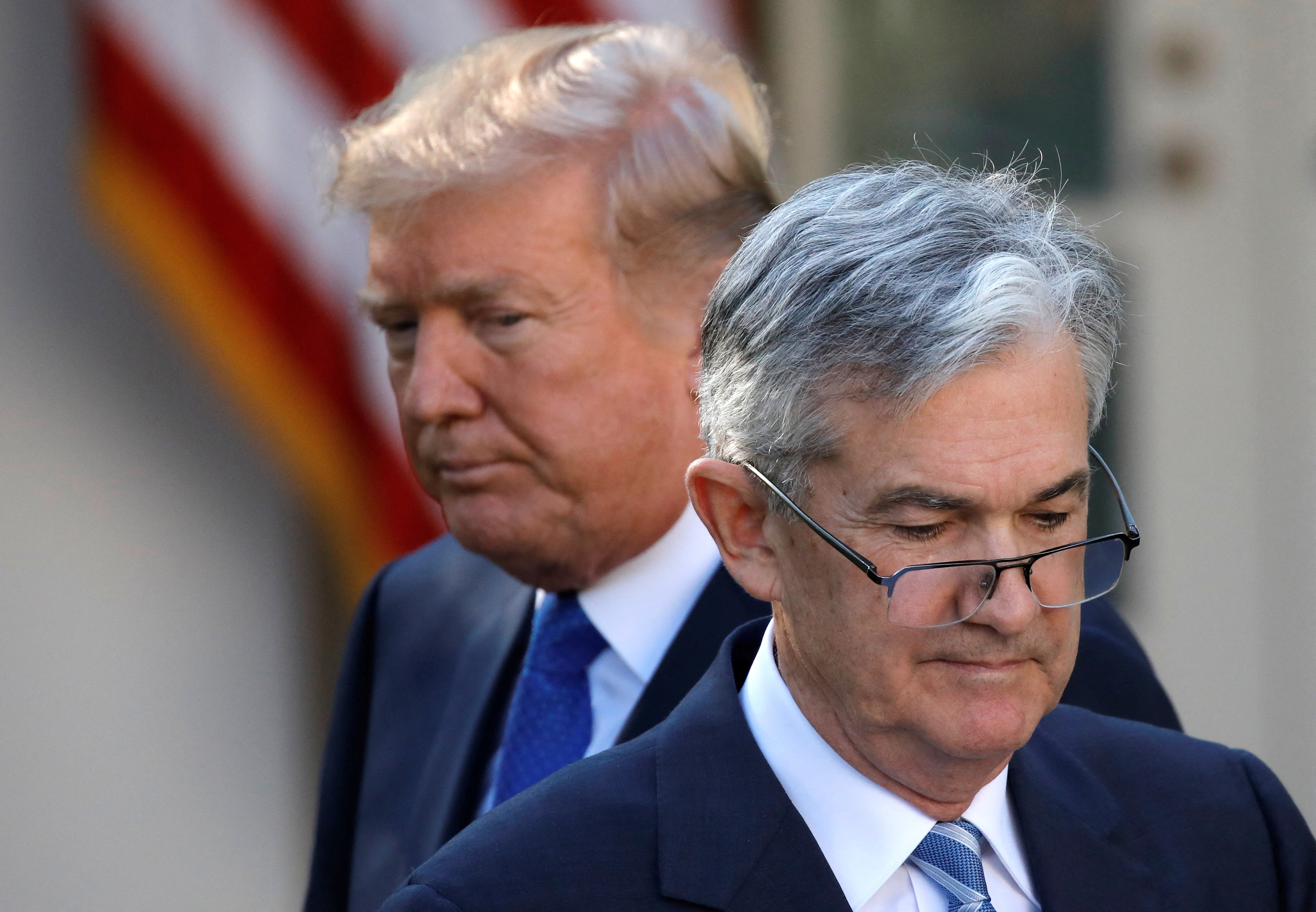 Jerome Powell con Donald Trump en 2017