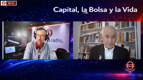 Luis Vicente Muñoz, CEO de Capital Radio; y Rafael Pampillón, catedrático de Economía de la Universidad CEU San Pablo y del IE Business School. Luis Vicente Muñoz, CEO de Capital Radio; y Rafael Pampillón, catedrático de Economía de la Universidad CEU San Pablo y del IE Business School.