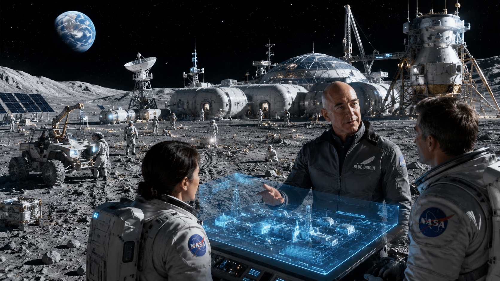 La NASA y Jeff Bezos se lanzan a la Luna.