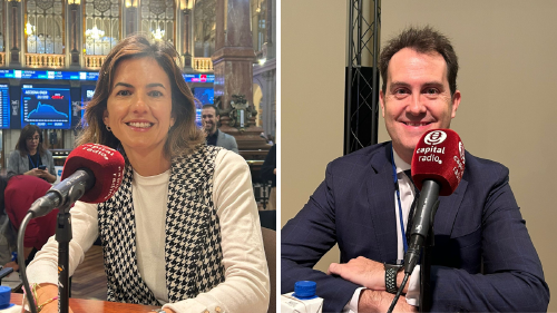 Pilar García Germán, directora asociada de Ventas de Fidelity International; y Carlos Moreno, director de Ventas de Columbia Threadneedle Investments. Pilar García Germán, directora asociada de Ventas de Fidelity International; y Carlos Moreno, director de Ventas de Columbia Threadneedle Investments.