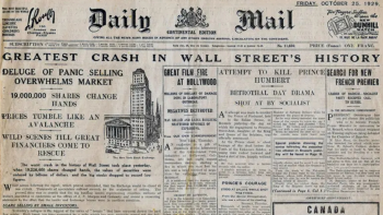 Portada del Daily Mail el 25 de octubre de 1929 Portada del Daily Mail el 25 de octubre de 1929