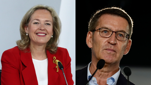 Nadia Calviño, vicepresidenta económica, y Alberto Núñez Feijoo, candidato del PP a la Moncloa Nadia Calviño, vicepresidenta económica, y Alberto Núñez Feijoo, candidato del PP a la Moncloa