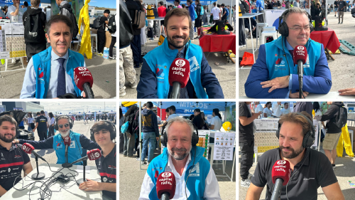 José Antonio Galdón, decano del COGITIM; Jaime Martínez, director general de Promoción Económica e Industrial de la Comunidad de Madrid; Guillermo Cisneros, rector de la Universidad Politécnica de Madrid; Jacobo y Jorge, alumnos de la Universidad Politécnica de Madrid; Juan Carlos Servera, director general adjunto del Circuito de Madrid Jarama Race; y Carlos Talayero, profesor de la Universidad Europea de Madrid. José Antonio Galdón, decano del COGITIM; Jaime Martínez, director general de Promoción Económica e Industrial de la Comunidad de Madrid; Guillermo Cisneros, rector de la Universidad Politécnica de Madrid; Jacobo y Jorge, alumnos de la Universidad Politécnica de Madrid; Juan Carlos Servera, director general adjunto del Circuito de Madrid Jarama Race; y Carlos Talayero, profesor de la Universidad Europea de Madrid.