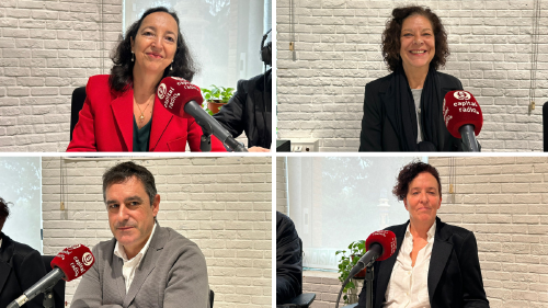 María Antonia Aguado, subdirectora General de Relaciones Institucionales y Asistencia Jurídica del Servicio Público de Empleo (SEPE); Luisa Cuevas, responsables de Relaciones Institucionales de Fundae y responsable de Universidad Pyme; Javier Miranda, consultor de Educación, Formación y Talento en DigitalES; y Estefanía Caro, miembro de la Estructura Paritaria Sectorial de Economía e Industria por CCOO y responsable de Formación para el Empleo de la Federación Estatal de Servicios a la Ciudadanía de CCOO. María Antonia Aguado, subdirectora General de Relaciones Institucionales y Asistencia Jurídica del Servicio Público de Empleo (SEPE); Luisa Cuevas, responsables de Relaciones Institucionales de Fundae y responsable de Universidad Pyme; Javier Miranda, consultor de Educación, Formación y Talento en DigitalES; y Estefanía Caro, miembro de la Estructura Paritaria Sectorial de Economía e Industria por CCOO y responsable de Formación para el Empleo de la Federación Estatal de Servicios a la Ciudadanía de CCOO.