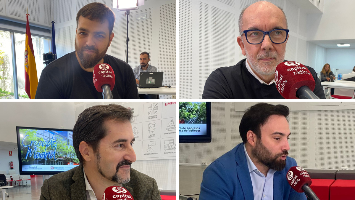  Fausto Ruiz Madrid, CEO de Pango Studio; Luis Carlos González Fernández, CEO de Supergiz Salud; Jesús Piñeiro Noguera, CEO de Neo Tools NG; y Ángel Niño, concejal delegado del Área de Innovación y Emprendimiento del Ayuntamiento de Madrid.