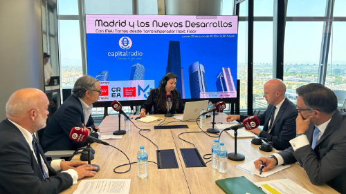 Mesa Madrid y los desarrollos del Sureste. Análisis de mercado con Miguel Díaz, director de Suelo de Metrovacesa; Ignacio Moreno, fundador y CEO de Aurquia; José Luis Marcos, presidente de Proel; y Alejandro Fernández, director de Desarrollo Urbanístico de Vía Célere. Mesa Madrid y los desarrollos del Sureste. Análisis de mercado con Miguel Díaz, director de Suelo de Metrovacesa; Ignacio Moreno, fundador y CEO de Aurquia; José Luis Marcos, presidente de Proel; y Alejandro Fernández, director de Desarrollo Urbanístico de Vía Célere.