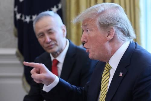 Donald Trump y Liu He 