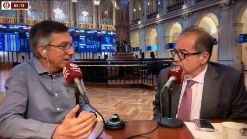 Luis Vicente Muñoz, CEO de Capital Radio; y Sergio Rodríguez, presidente del Instituto I+E. Luis Vicente Muñoz, CEO de Capital Radio; y Sergio Rodríguez, presidente del Instituto I+E.