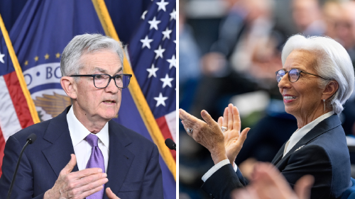 Jerome Powell y Christine Lagarde. Jerome Powell y Christine Lagarde.