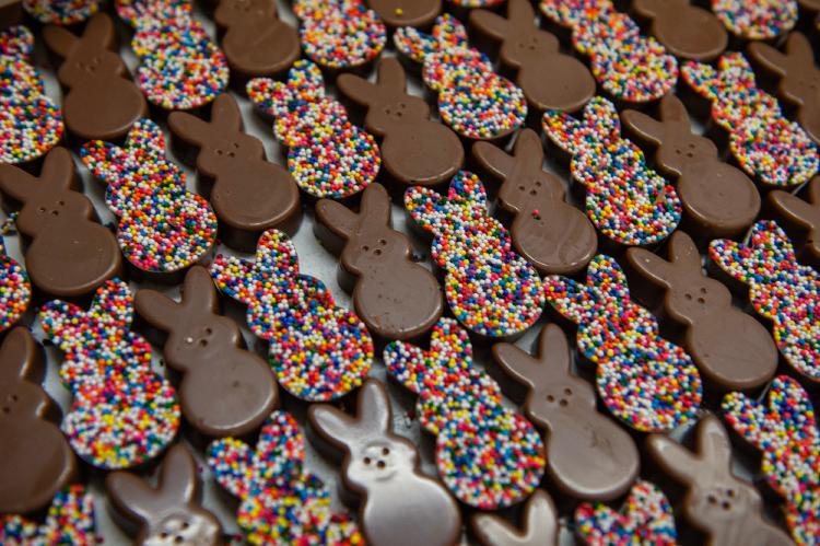2024 03 26T205346Z_1721577578_MT1USATODAY22872928_RTRMADP_3_EMPLOYEES AT NANDY S CANDY ARE BUSY MAKING CHOCOLATE BUNNIES