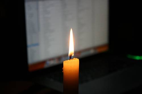 candle laptop computer low tech candle laptop computer low tech