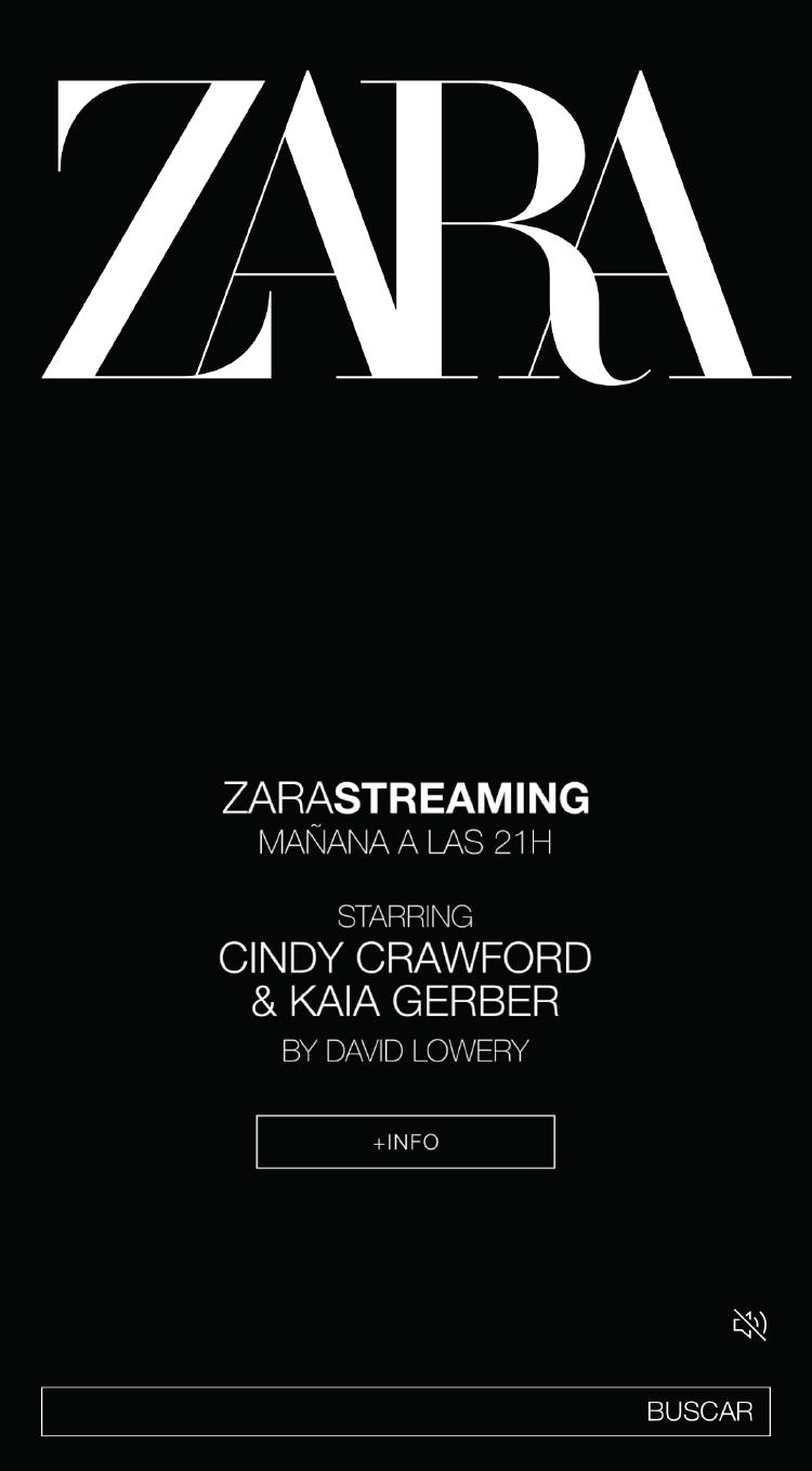 Anuncio de Zara Streaming en la App de Zara Anuncio de Zara Streaming en la App de Zara