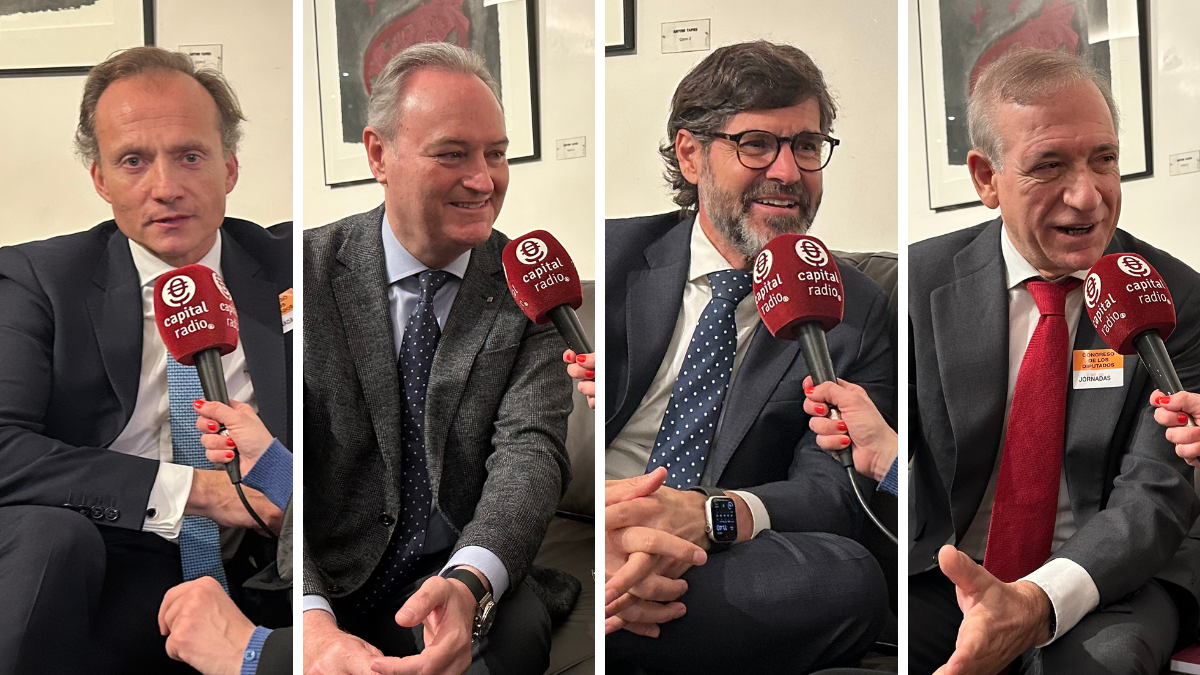 Pedro Carrillo (Grupo Metalia), Alberto Fabra (Pte Comisión de Defensa del Congreso), Manuel Escalante (CTO Indra) y Carlos Laborda (Pte Aicox) Pedro Carrillo (Grupo Metalia), Alberto Fabra (Pte Comisión de Defensa del Congreso), Manuel Escalante (CTO Indra) y Carlos Laborda (Pte Aicox)