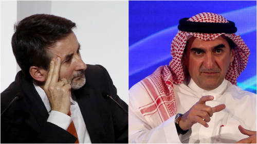Josu Jon Imaz, CEO de Repsol, y Yasser al Rumayyan, presidente de Saudi Aramco