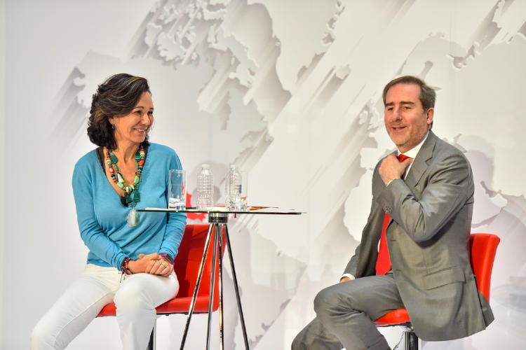 Ana Botín (presidenta Banco Santander) y Héctor Grisi