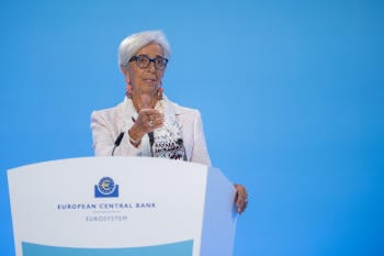 Christine Lagarde en rueda de prensa en 27 de julio de 2023 Christine Lagarde en rueda de prensa en 27 de julio de 2023