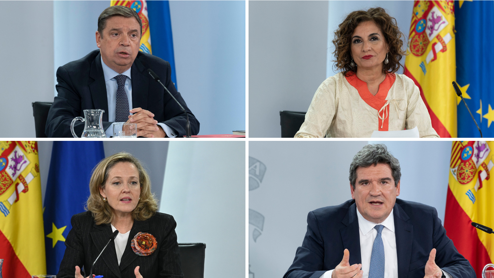 Luis Planas, María Jesús, Montero, Nadia Calviño, José Luis Escrivá Luis Planas, María Jesús, Montero, Nadia Calviño, José Luis Escrivá