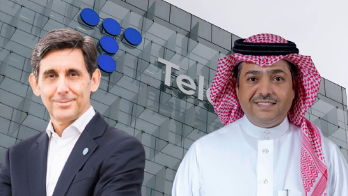 José María Álvarez Pallete, presidente de Telefónica, y Olayan Mohammed Alwetaid, CEO de STC