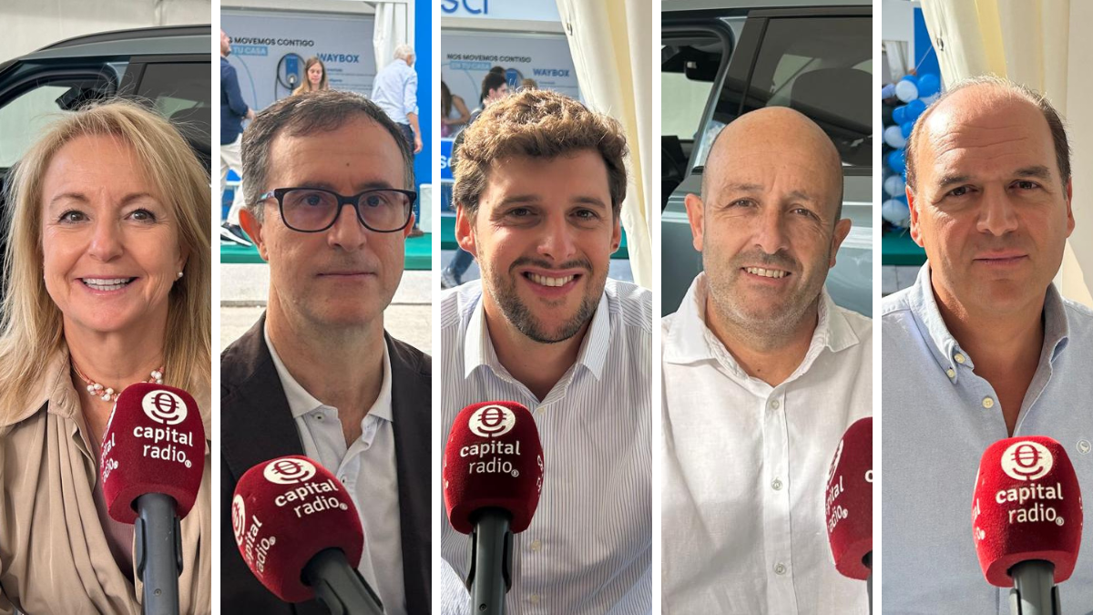 María Romera, directora de Regulación y Asuntos Públicos de AEDIVE; Miguel Ángel Jiménez, responsable de Comunicación de AEDIVE; Adrien Castagnié, Managing Director Iberia de ChargeGuru; Fran Cortegoso, director de Desarrollo de Negocio en Iberia de ChargeGuru; y Roberto Giner, CEO de Octopus Energy.