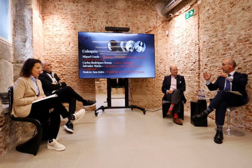 Sam Júdez, Presidenta de la ACT y CEO de TBWA España; Miguel Conde, miembro del comité de la ACT y CEO de Consistente BAPConde; Carlos Rodríguez Braun, autor y divulgador; y Salvador Marín, catedrático e Sam Júdez, Presidenta de la ACT y CEO de TBWA España; Miguel Conde, miembro del comité de la ACT y CEO de Consistente BAPConde; Carlos Rodríguez Braun, autor y divulgador; y Salvador Marín, catedrático e