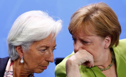 Christine Lagarde (presidenta del BCE) Y Angela Merkel (canciller alemana)
