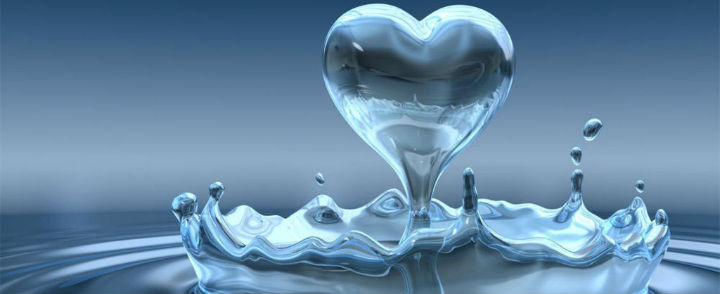 corazón de agua