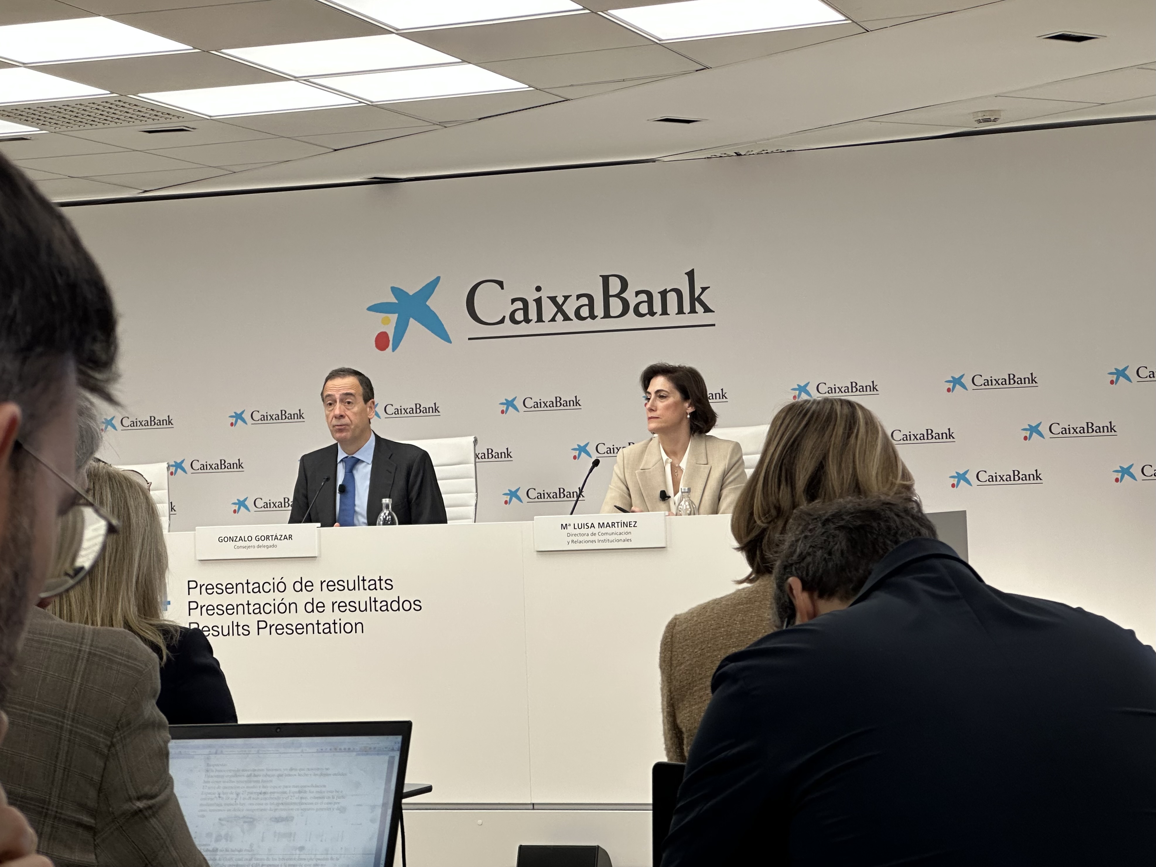 Gonzalo Gortázar, CEO de CaixaBank, en rueda de prensa