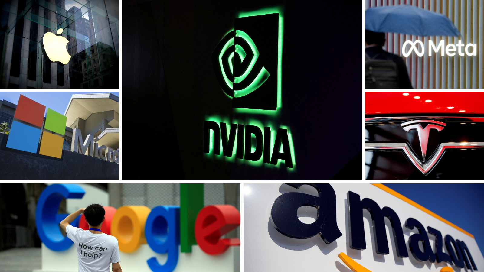 Logos de las BigTech conocidas como \"Los 7 magníficos\" Logos de las BigTech conocidas como \"Los 7 magníficos\"