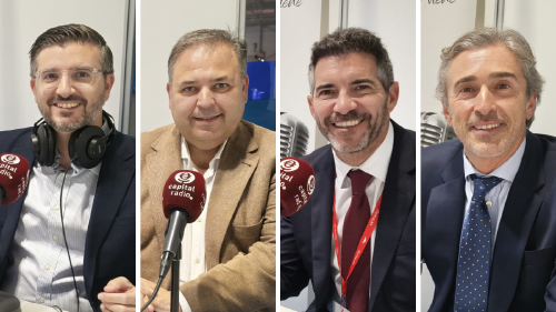 De izquierda a derecha: Ricard Pagés, director de Desarrollo de Negocio de Grupo Ruiz; Ángel Hernández, director de Movilidad del Grupo Vectalia; Eduardo Blanco, CEO de Santana Motors; y David Moneo, director de Global Mobility Call. De izquierda a derecha: Ricard Pagés, director de Desarrollo de Negocio de Grupo Ruiz; Ángel Hernández, director de Movilidad del Grupo Vectalia; Eduardo Blanco, CEO de Santana Motors; y David Moneo, director de Global Mobility Call.