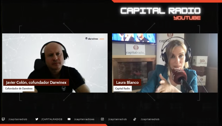 Javier Colón (Darwinex) y Laura Blanco durante el programa Javier Colón (Darwinex) y Laura Blanco durante el programa