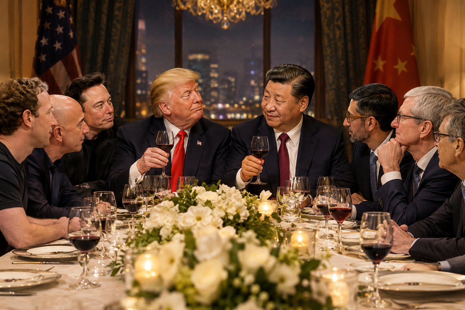 Simulaci&oacute;n ficticia de la cena de este jueves.